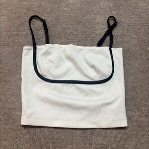 Edikted Teen White Cropped Cami Tank Top Contrast Straps Size M 0761